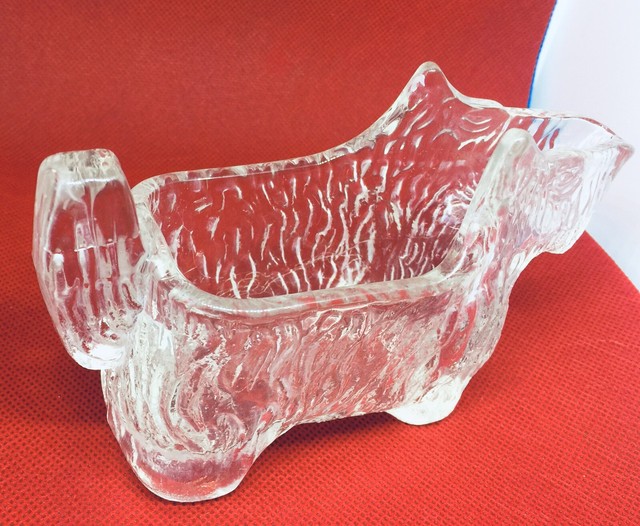Vintage Glass Scottie Dog Terrier Spoon Rest Creamer Pipe Holder Candy