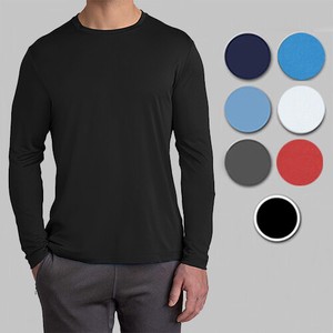 Mens Long Sleeve Crew Neck Performance Tees Layer Lounge Gym Work Casual NEW - Click1Get2 Offers