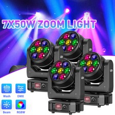 7x50W LED Zoom Moving Head Stage Light RGBW DMX Beam Wash Lighting DJ Disco