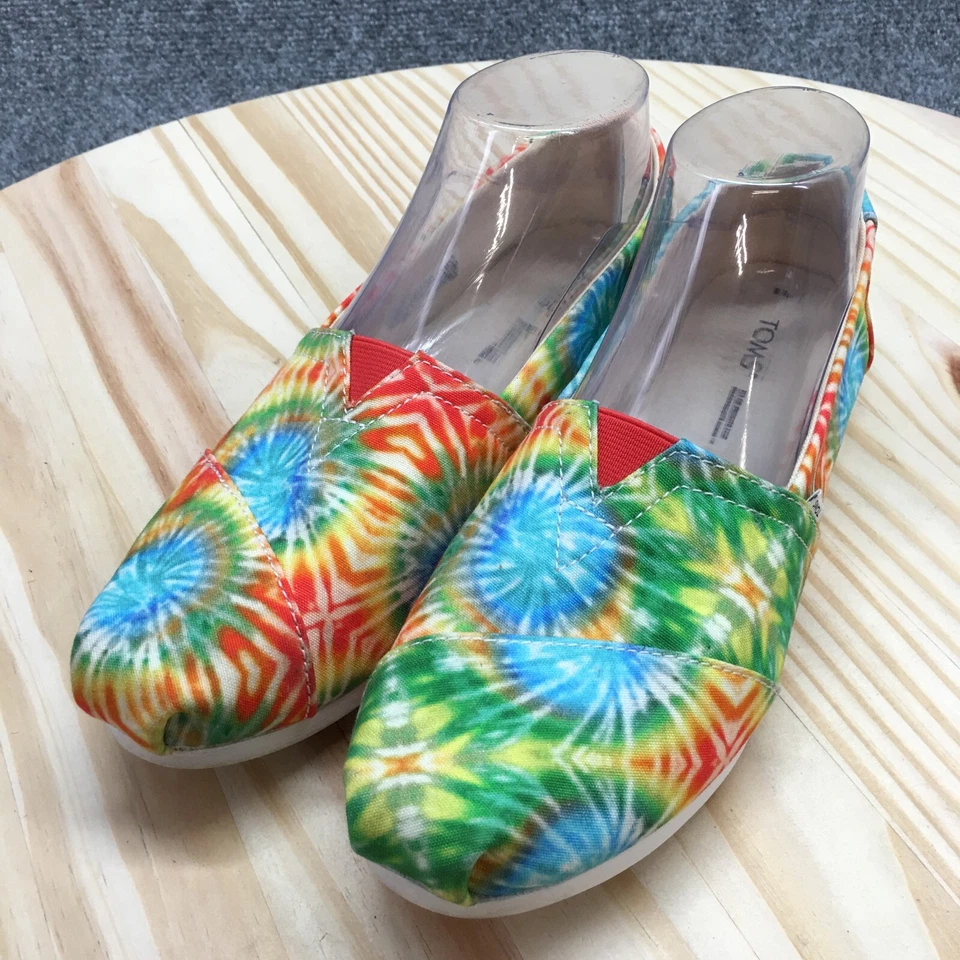 Zapatos Toms para mujer 8 Alpargata sin cordones planos multicolor tie dye confort 10017812 Foto 3 de 4