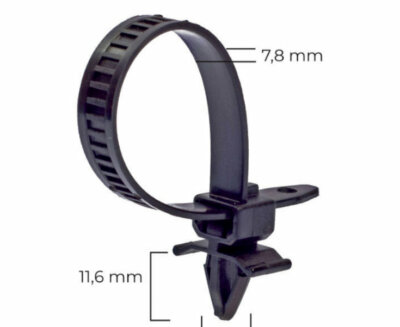 15x Kabelhalter schlauch Befestigung Kabelbinder 142/ 8MM  Clips 7mm schwarz 459