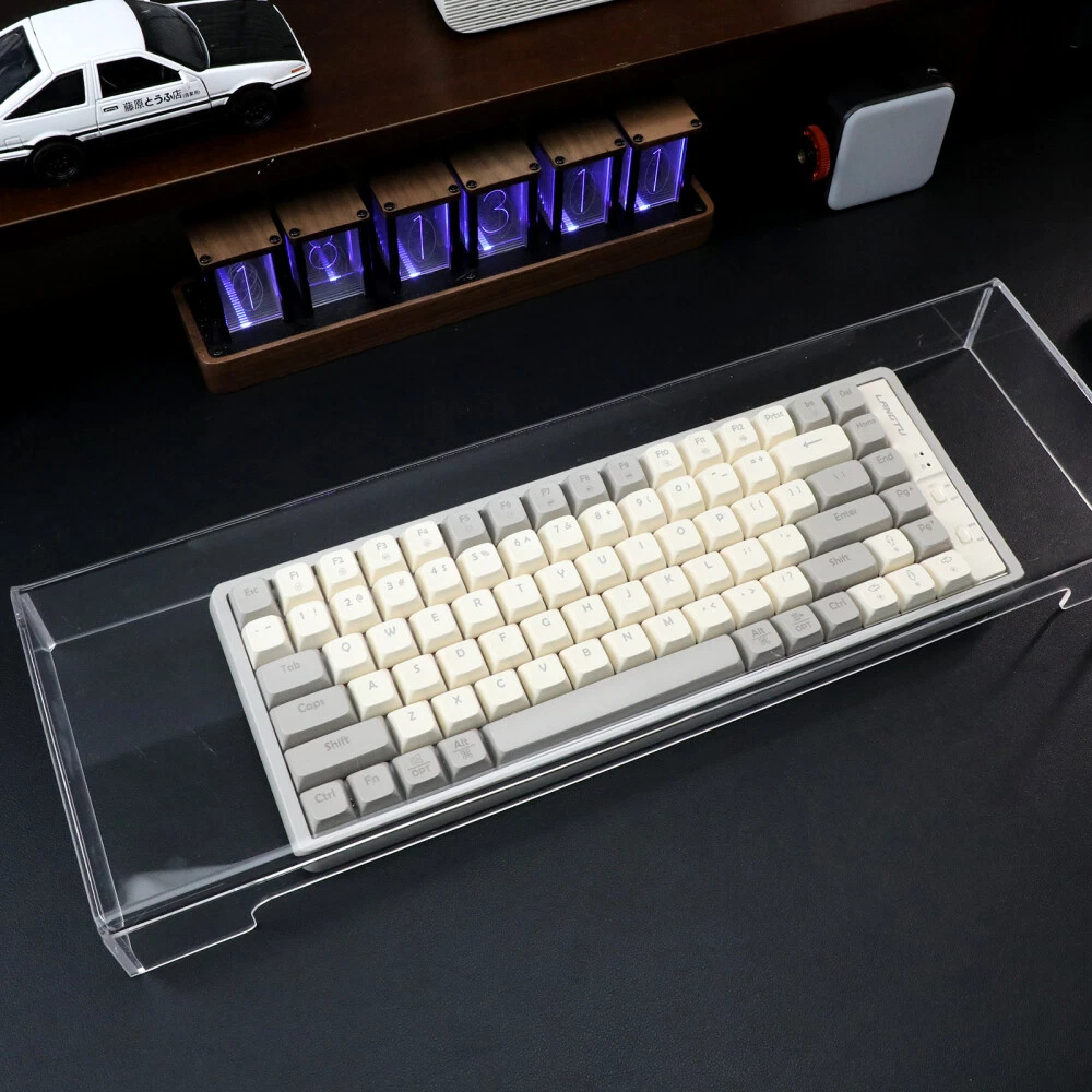Screen Keyboard Dust Cover with Monitor Stand for Office Turntable Use