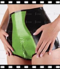Latex Shorts for Women 2 Way Zip Boxers Short Pants Briefs Customized 0.4mm F81