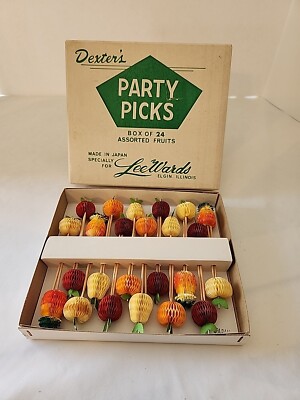 Lee Wards Dexter's Honeycomb Fruit Toothpicks Barware Drink Pineapple JAPAN 