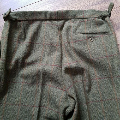PANTALONE TWEED SPINA DI PESCE FINESTRA QUADRI VERDE MAI INDOSSATO TAGLIA 38" W 32"L NOS - Foto 7 di 10