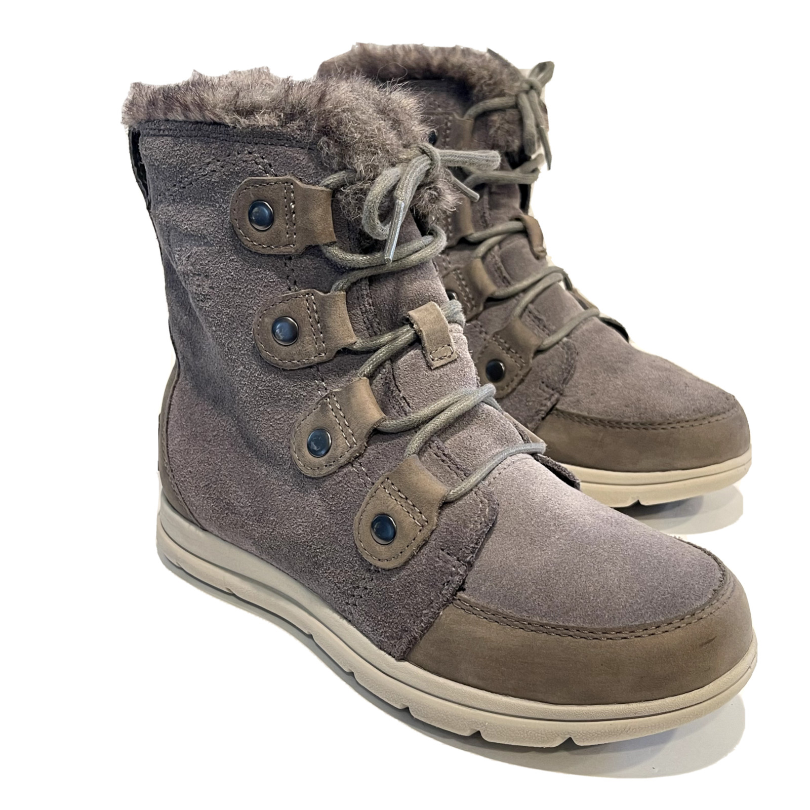 Sorel Women's Explorer Joan Boots Gray Suede Lined Sh… Gem