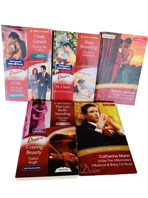 Desire Mills and Boon Romance Paperback Books Lot Bundle x 5 Adult Romantic