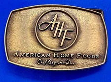 American Home Foods Chef Boyardee NOS Vintage Solid Brass Jadco Belt Buckle