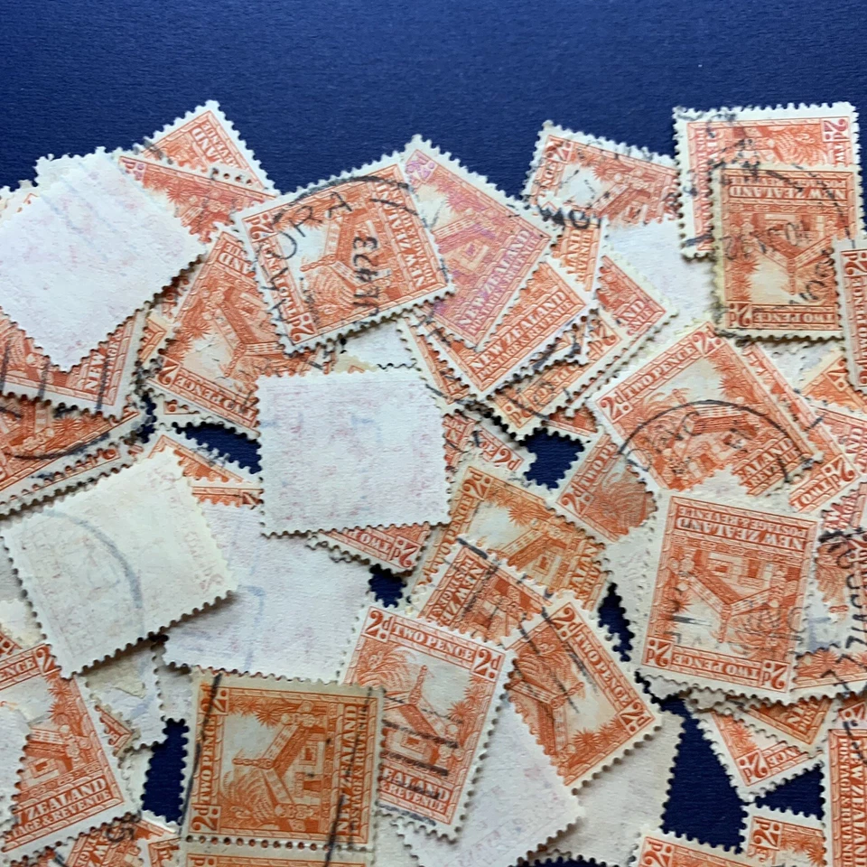 1935-1942 NUEVA ZELANDA 2d SELLOS TALLADOS CASA MAORÍ PALMERAS INVERSOR REVENDEDOR LOTE Foto 3 de 4