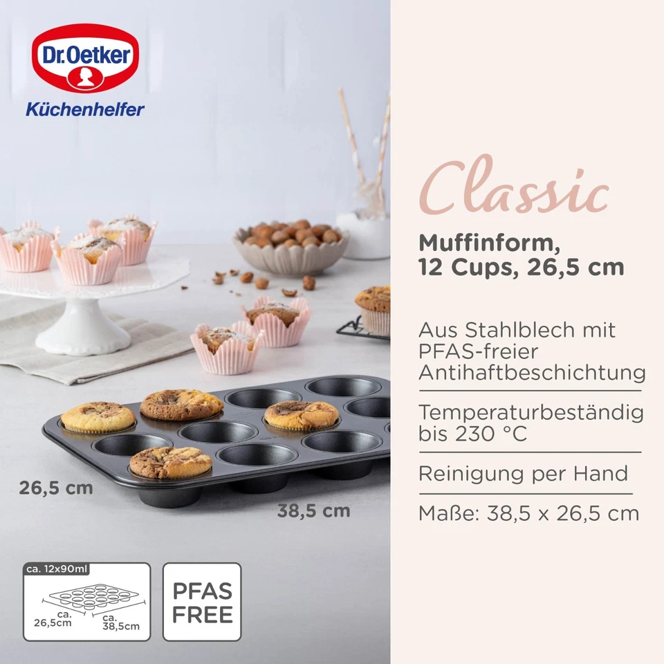 Dr. Oetker Classic Muffinform 12er – Backform, Kuchenform, Backblech, Muffin - Bild 2 von 4