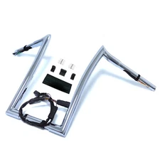 Chrome 14" Prewired 1.25" Ape Hanger HandleBar For 08-13 FLHRC Road King Classic