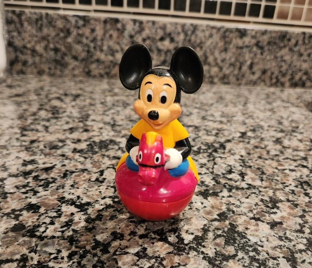 Walt Disney Mickey Mouse Rocking Horse Weeble Wobble Toy By 