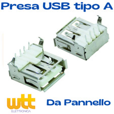 Presa USB femmina 12V da pannello 90 gradi connettore tipo a a saldare angolare