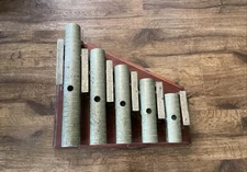 VINTAGE J.C. DEAGAN BRASS CHIMES PATRIOTIC MILITARY CAVALRY 5 PIPES BELLS