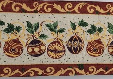 Christmas Table Runner Tapestry Christmas Ornaments 69"X 12" Red White Green