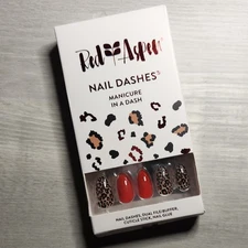 Press On Nails Leopards + Lipstick Layla Fall Winter Holiday Christmas Red Aspen