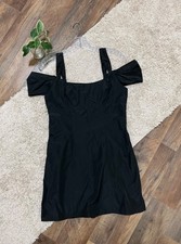 Urban Outfitters Kimchi Blue Small Black Square Neck Cold Shoulder Mini Dress