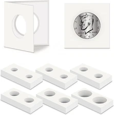 Outus 120 Pieces Self Adhesive Coin Holders Cardboard Holder 6 Sizes 2"...