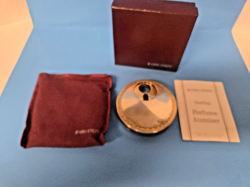 Vtg KIRK STIEFF Sterling Perfume Atomizer w/box, pouch, directions