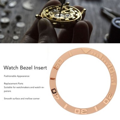 Watch Bezel Insert 38mm Ceramic Embossed Digit Watch Bezel Ring Replacement