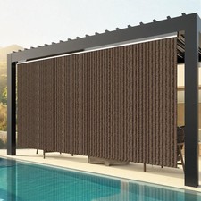 Outdoor Roller Shade 99% UV Protection HDPE Cordless Privacy Screen for Patio