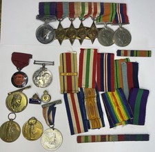 VARIETY OF MILITARY MEDALS WW1 & WW2 SOME SILVER
