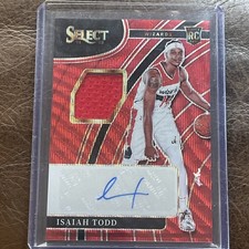 2021-22 Panini Select - Rookie Jersey Autographs Isaiah Todd #RJ-ITD Red Wave...