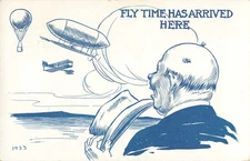 Fly Time Early Aviation Comic Arizona Territorial Cancel 1910s Postcard Rare AZT