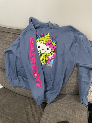 Hello Kitty Hoodie Adult L Sweatshirt Kaiju Monster Unicorn Costume Blue Pink