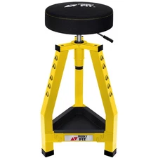 Adjustable Tall Shop Stool, Mechanic Garage Bar Stool Yellow/30.7-33.07 Inch