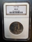 1963 Franklin 50C Silver Half Dollar, NGC MS65