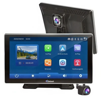 Elebest 1090 – 9" Wireless CarPlay/Android Auto Navi + 1080p Rückkamera