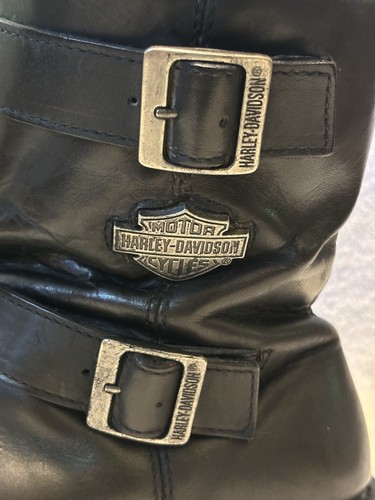 Bottes moto homme Harley Davidson 91724 cuir noir double boucle 10,5 - Photo 10/17