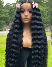 26 Inch 200 Density Deep wave human hair wig human Hair Wigs Pre Plucked