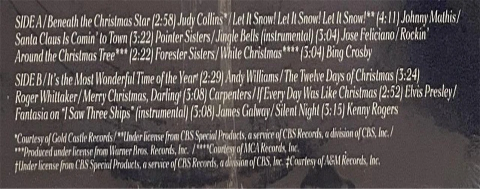 Avon The Stars of Christmas LP SEALED NOS (1988) Elvis Bing Carpenters Mathis ++ - Image 3 of 3