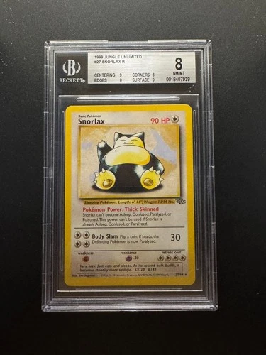 Snorlax NM-MT BGS 8 1999 Jungle Unlimited