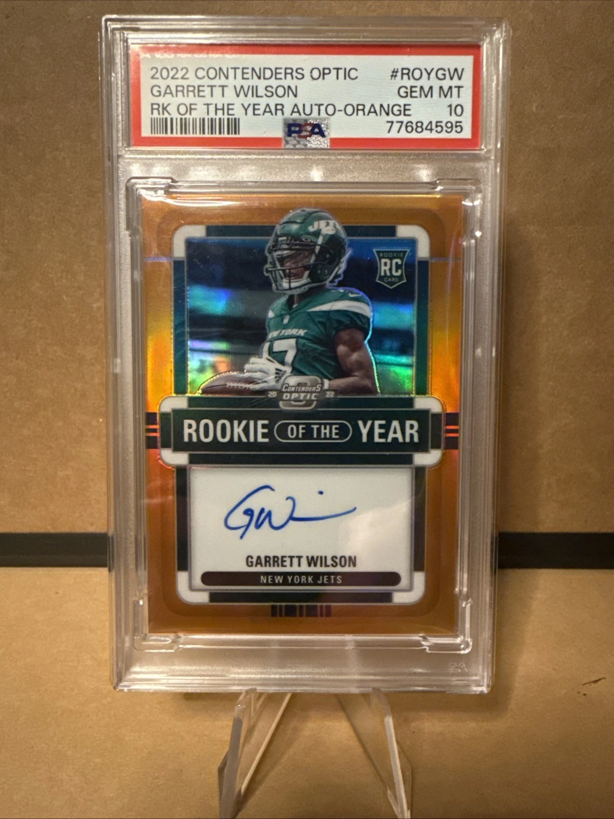 Garrett Wilson Panini Contenders Optic Rookie of the Year Contenders Autographs #ROYGW Orange