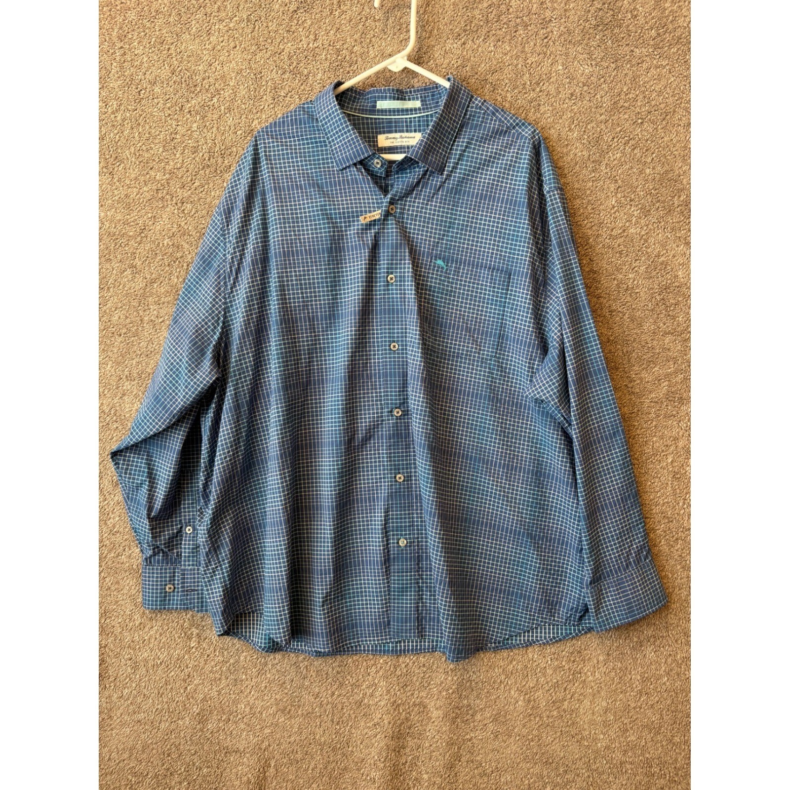 NWT Tommy Bahama Siesta Key Men's Plaid Stretch Long Sleeve Button Up Shirt 2XLT