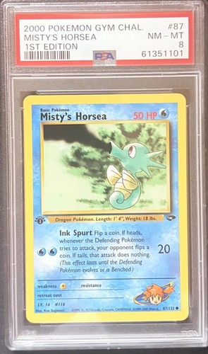 Misty's Horsea (1st Edition) graded PSA 8 for sale on eBay