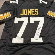 Broderick Jones Autographed Signed XL Custom Steelers Jersey-Beckett Witnessed