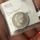 1902 Barber Quarter VF++ Silver 25C Coin
