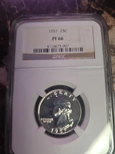 1957 Proof Washington Silver Quarter NGC PF66