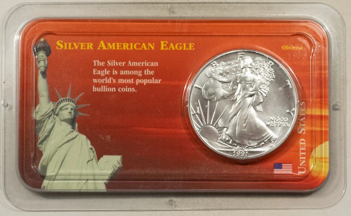 25+ American Eagle Uncertified 1991 Silver Bullion Coins for sale
