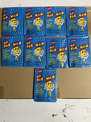 (9) Ms. Pac-Man Fleer Vintage 1981 Trading Card Pack lot 