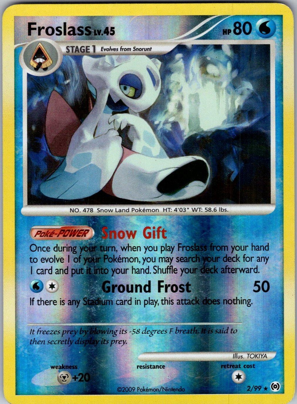 Froslass 2/99 Holo Rare Arceus Pokemon Reverse Holo Moderately Played