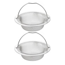 2Pcs Kitchen Sink Strainer 4.33" OD x 2.76" ID x 1.18" Depth Silver