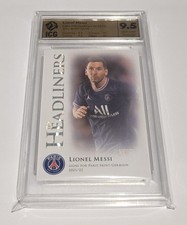 2021/22 Futera The Headliners Soccer Card Lionel Messi Cracked Ice 03/05