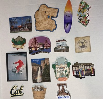 Lot Of 15 California Magnets Some Vintage Beaches Mountains Etc