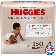 Huggies Size 4 Diapers Skin Essentials Baby Diapers Size 4 22-37 Lbs 150 Count