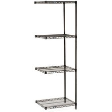 Nexel 5 Tier Black Epoxy Wire Shelving Add-On Unit 48"W x 18"D x 74"H